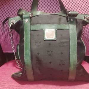 MCM Black and Green Shoulder Bag
